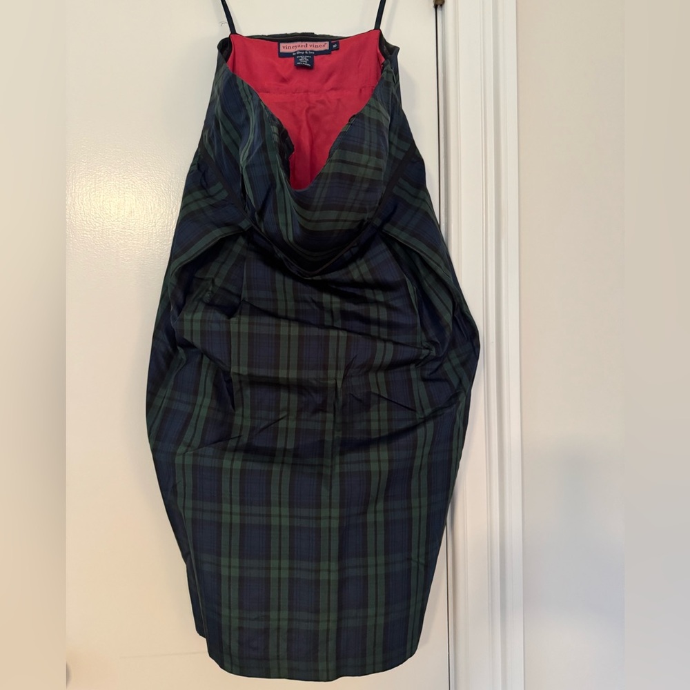 Vineyard vines, strapless plaid dress
